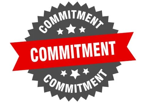 Commitment sign. commitment circular band label. round commitment sticker 스톡 일러스트