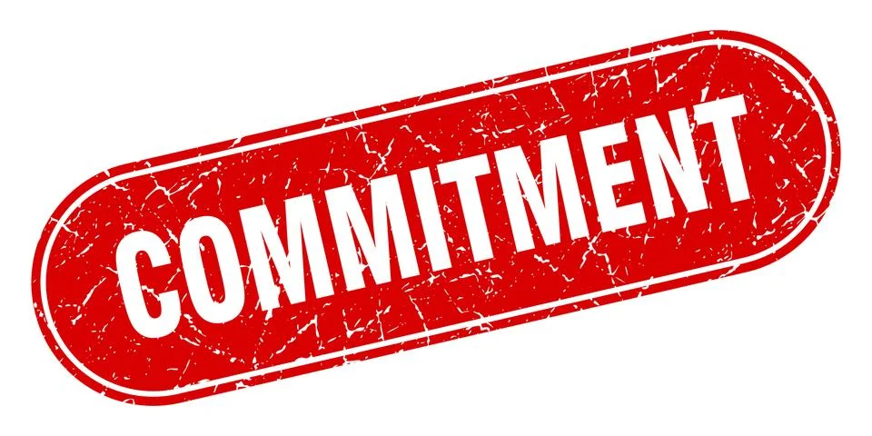 Commitment sign. commitment grunge red stamp. Label Stockillustratie