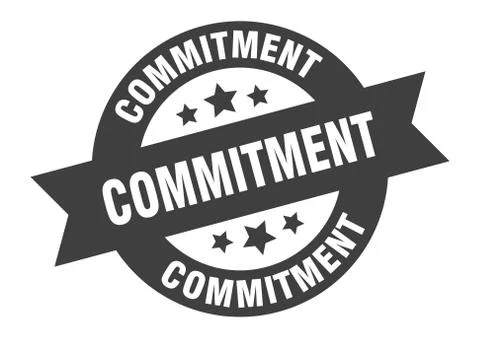 Commitment sign. commitment round ribbon sticker. commitment tag Stockillustratie