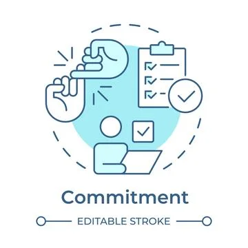 Commitment soft blue concept icon 库存插图