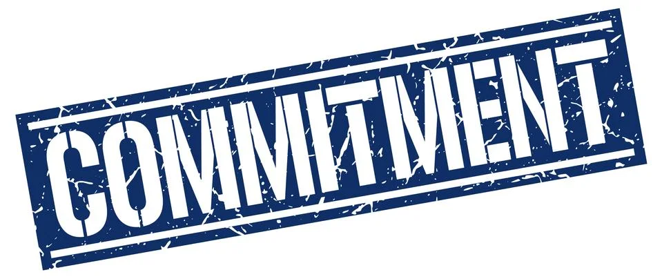 Commitment square grunge stamp Stock Illustration