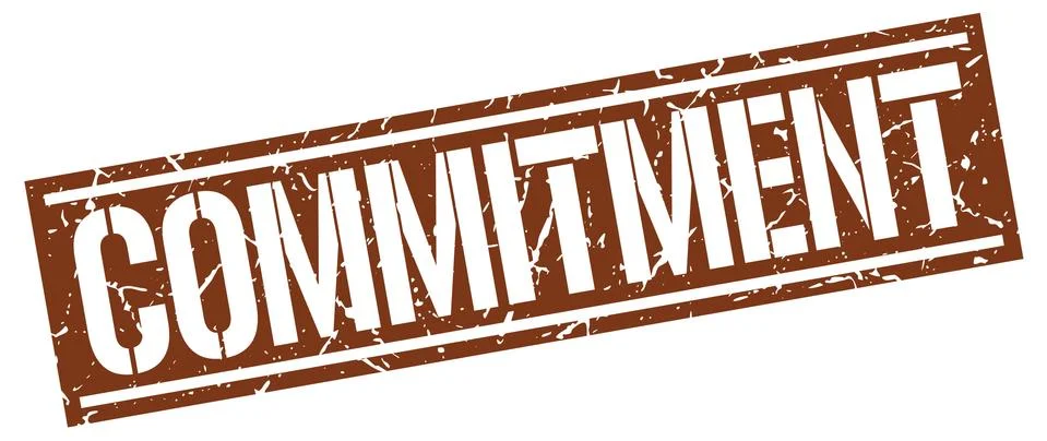 Commitment square grunge stamp 库存插图