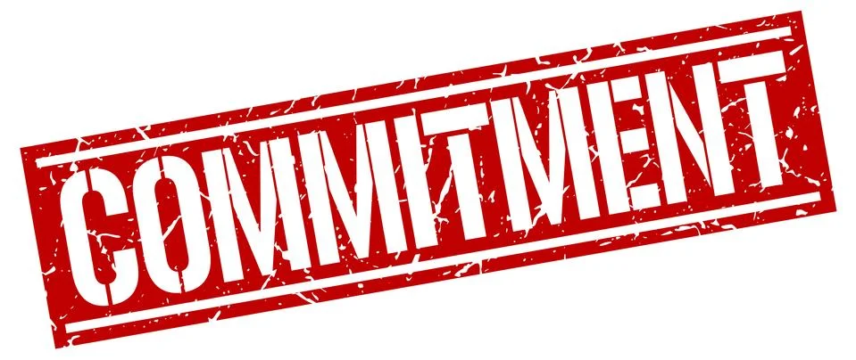 Commitment square grunge stamp 스톡 일러스트