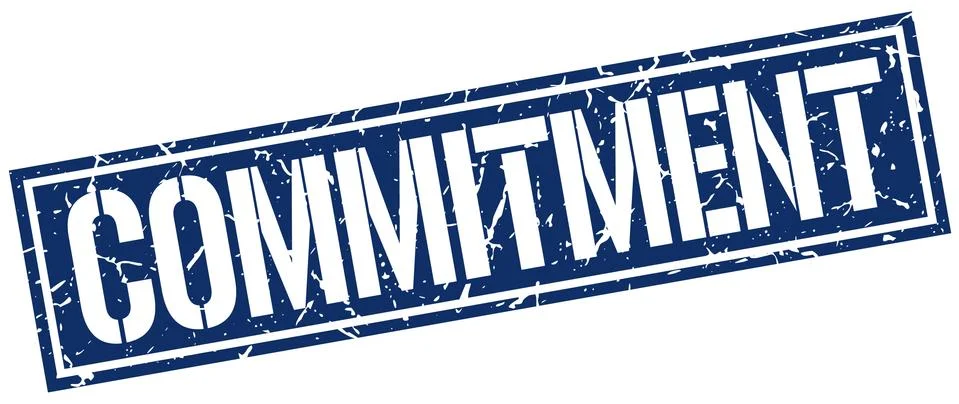 Commitment square grunge stamp 스톡 일러스트
