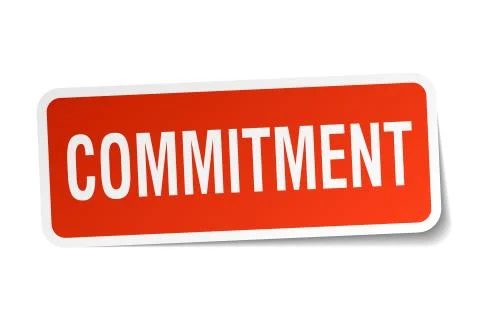 Commitment square sticker on white Stock Illustration