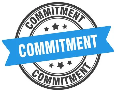 Commitment stamp. commitment label on transparent background. round sign Stock Illustration