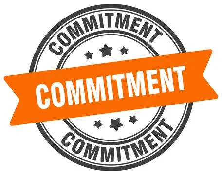 Commitment stamp. commitment label on transparent background. round sign Stock Illustration