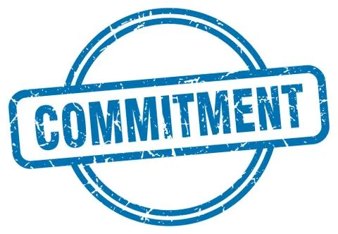 Commitment stamp. commitment round vintage grunge sign. commitment 스톡 일러스트