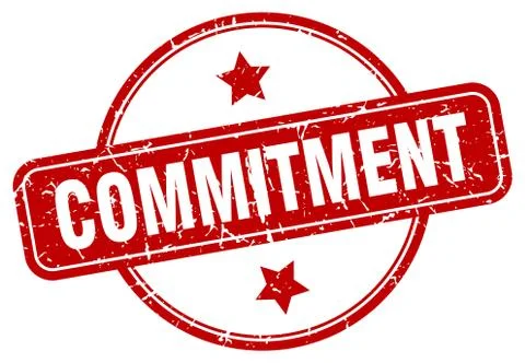 Commitment stamp. commitment round vintage grunge sign. commitment 스톡 일러스트