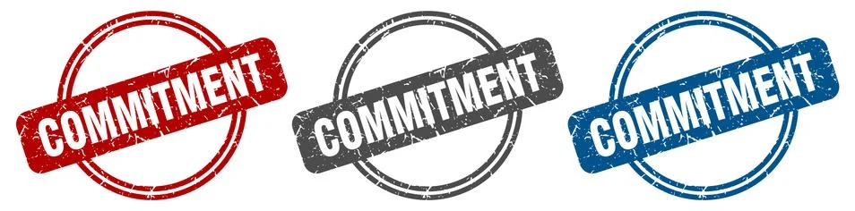 Commitment stamp. commitment sign. commitment label set Stockillustratie