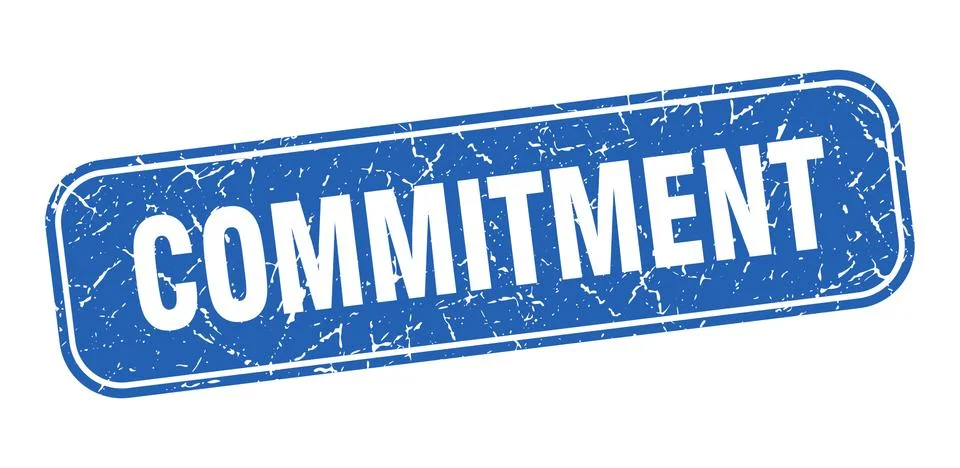Commitment stamp. commitment square grungy blue sign Illustrazione stock