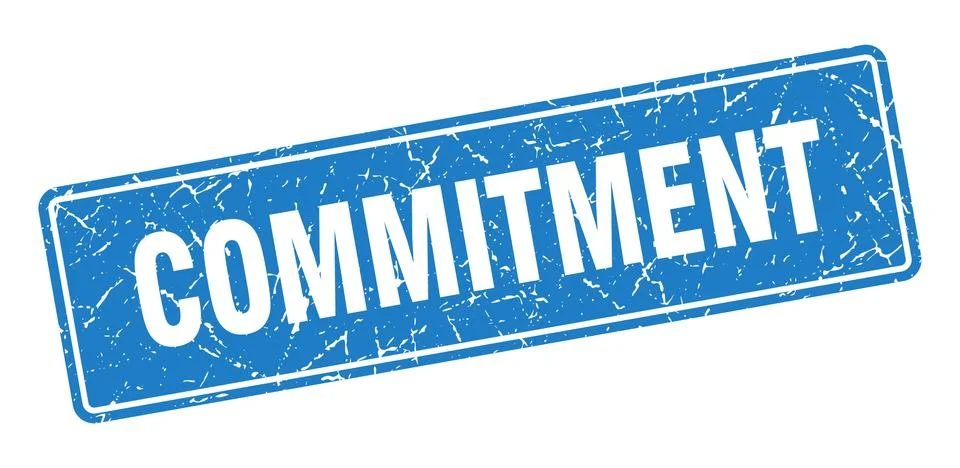 Commitment stamp. commitment vintage blue label. Sign Stockillustratie