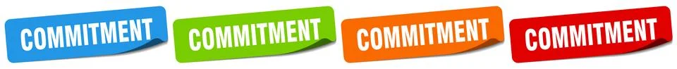 Commitment sticker. commitment sticker set on white background Stock Illustration