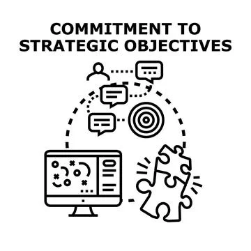 Commitment to strategic objectives concept illustration Stock Illustration