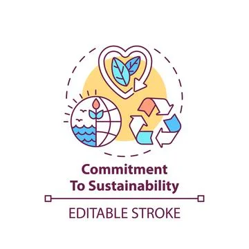 Commitment to sustainability concept icon Stock Illustration