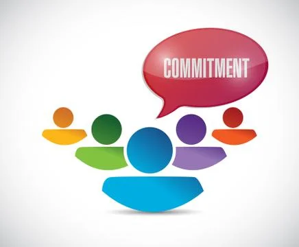 Commitment teamwork message illustration 스톡 일러스트