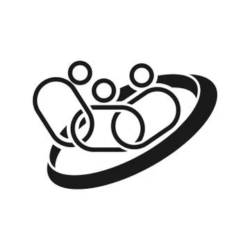 Commitment Teamwork Together Black Logo vector Illustrazione stock