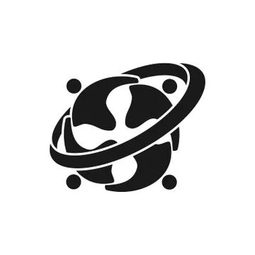 Commitment Teamwork Together Business Black Logo Illustration Vector Illustrazione stock