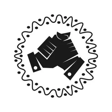 Commitment Teamwork Together Business Black Logo Illustration Vector Illustrazione stock