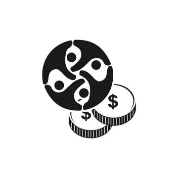 Commitment Teamwork Together Business Black Logo Illustration Vector 스톡 일러스트