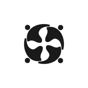 Commitment Teamwork Together Business Black Logo Illustration Vector Stock-Illustration