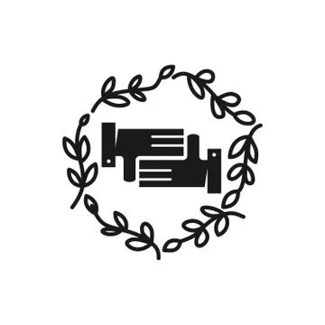 Commitment Teamwork Together Business Black Logo Illustration Vector 스톡 일러스트