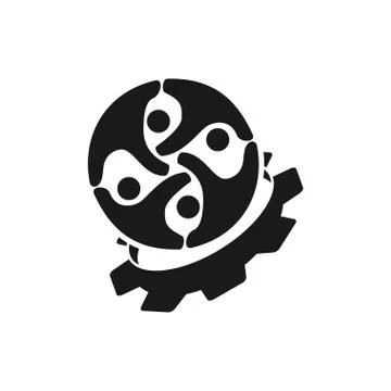 Commitment Teamwork Together Business Black Logo Illustration Vector 스톡 일러스트