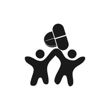 Commitment Teamwork Together Business Black Logo Illustration Vector Illustrazione stock