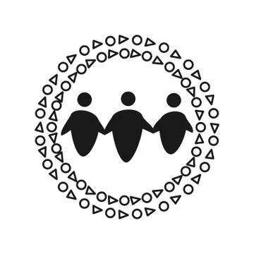 Commitment Teamwork Together Business Black Logo Illustration Vector 스톡 일러스트