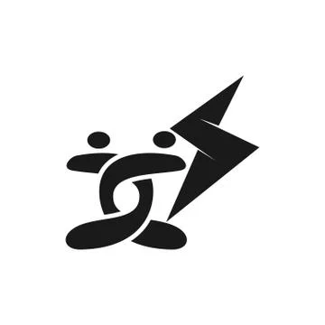 Commitment Teamwork Together Business Black Logo Illustration Vector Illustrazione stock