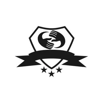 Commitment Teamwork Together Business Black Logo Illustration Vector Illustrazione stock