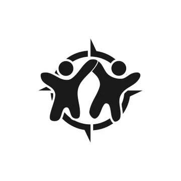 Commitment Teamwork Together Business Black Logo Illustration Vector Illustrazione stock