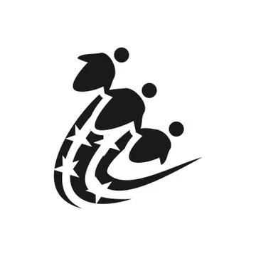 Commitment Teamwork Together Business Black Logo Illustration Vector 스톡 일러스트