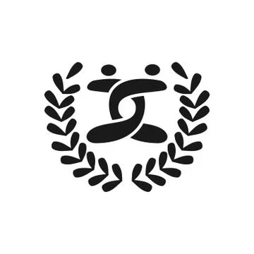 Commitment Teamwork Together Business Black Logo Illustration Vector Stock-Illustration