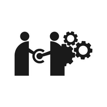 Commitment Teamwork Together Business Black Logo Illustration Vector 스톡 일러스트