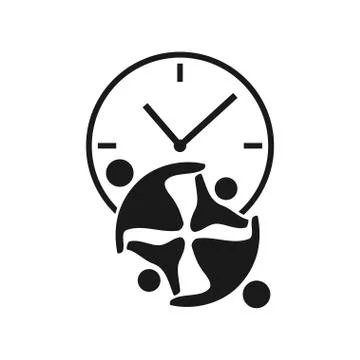 Commitment Teamwork Together Business Black Logo Illustration Vector Illustrazione stock