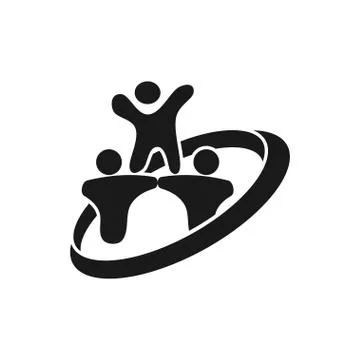 Commitment Teamwork Together Business Black Logo Illustration Vector Stock Illustration
