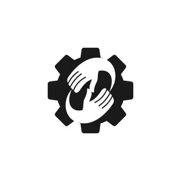 Commitment Teamwork Together Business Black Logo Illustration Vector Illustrazione stock