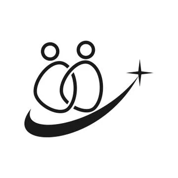 Commitment Teamwork Together Business Black Logo Illustration Vector Stock-Illustration