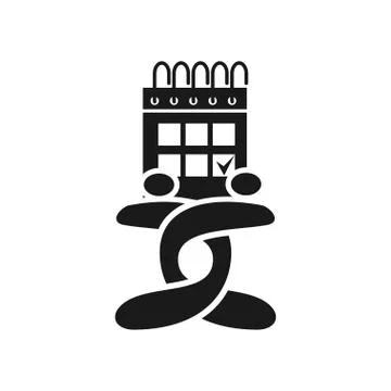 Commitment Teamwork Together Business Black Logo Illustration Vector 스톡 일러스트