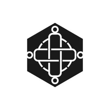 Commitment Teamwork Together Business Black Logo Illustration Vector 스톡 일러스트