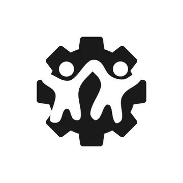 Commitment Teamwork Together Business Black Logo Illustration Vector Stock-Illustration