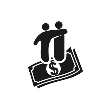 Commitment Teamwork Together Business Black Logo Illustration Vector Illustrazione stock