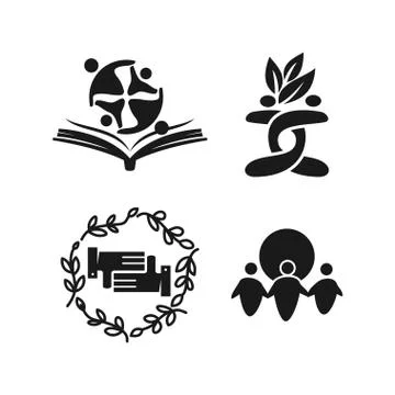 Commitment Teamwork Together Business Black Logo Illustration Vector イラスト素材