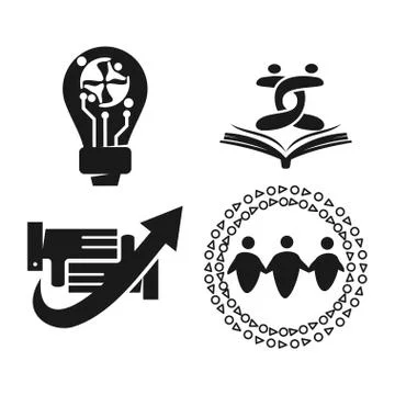 Commitment Teamwork Together Business Black Logo Illustration Vector イラスト素材