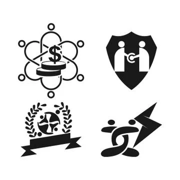 Commitment Teamwork Together Business Black Logo Illustration Vector 스톡 일러스트