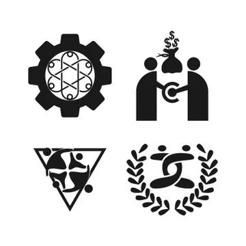 Commitment Teamwork Together Business Black Logo Illustration Vector Stock Illustration