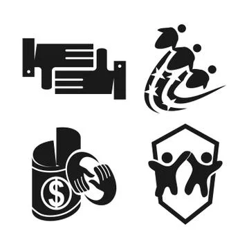 Commitment Teamwork Together Business Black Logo Illustration Vector Stock Illustration