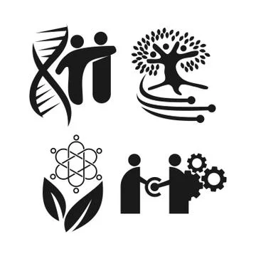 Commitment Teamwork Together Business Black Logo Illustration Vector Stock Illustration