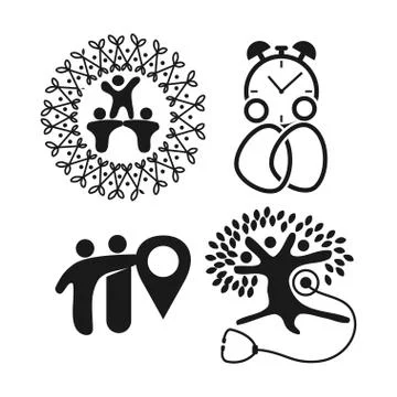 Commitment Teamwork Together Business Black Logo Illustration Vector Stock Illustration